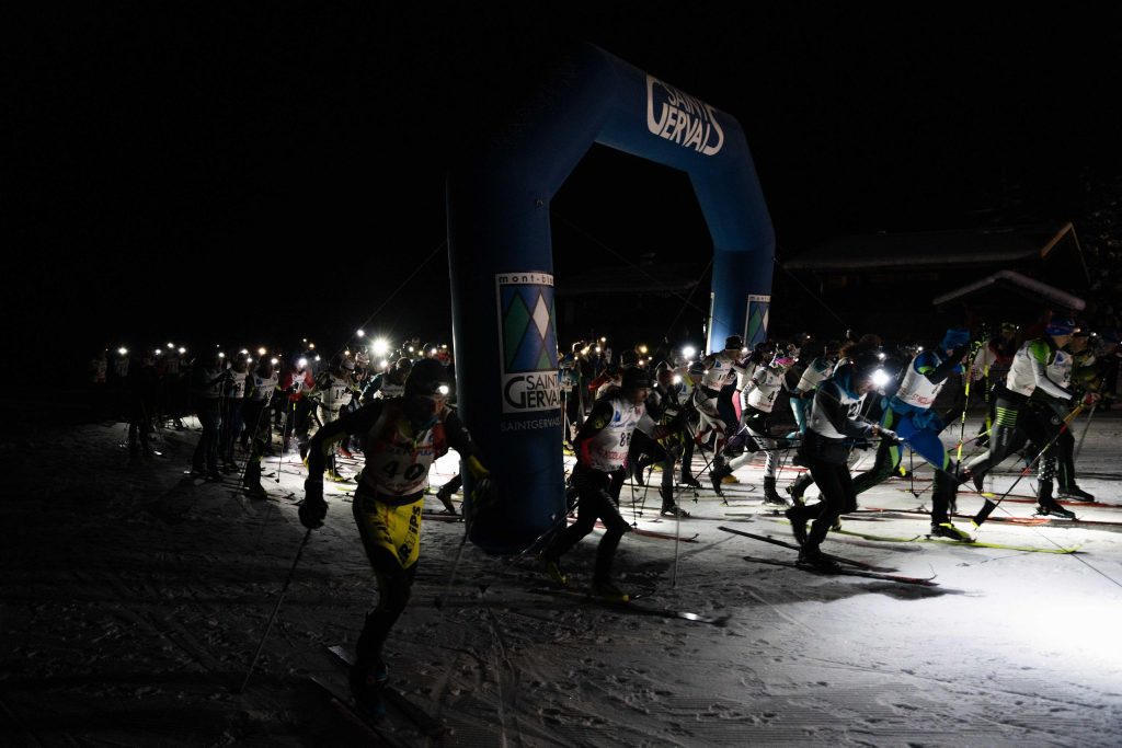 La Diagonale du Mont Joly Course de ski de randonnée en nocturne Saint Gervais les Bains