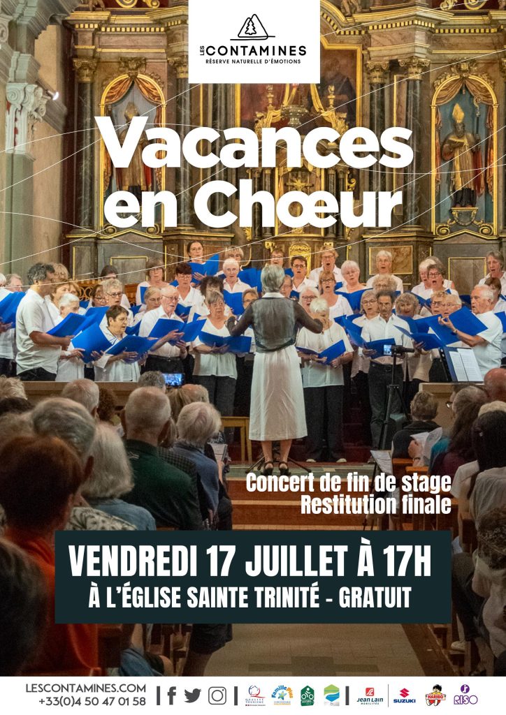 Concert de chant choral avec les choristes de Vacances en Choeur Les Contamines Montjoie