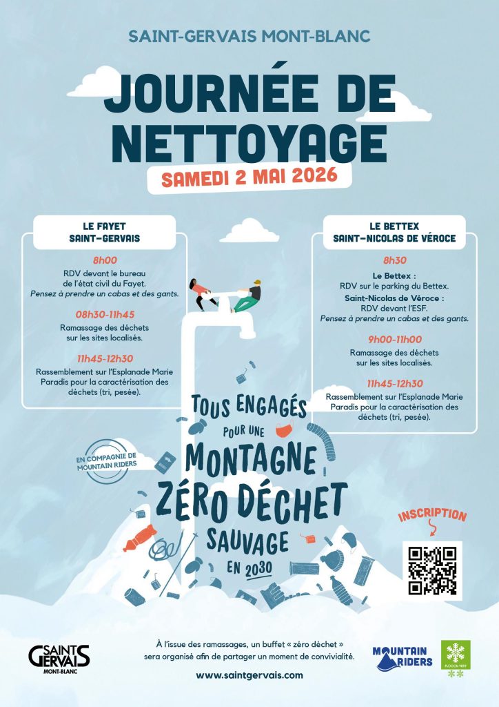 Journée de nettoyage 2026 Tous engagés pour une montagne zéro déchet sauvage en 2030 Saint Gervais les Bains