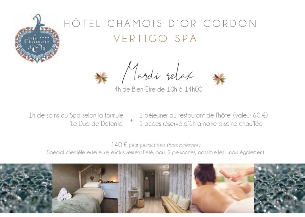 Mardi relax à l'hôtel "Le Chamois d'Or" Cordon