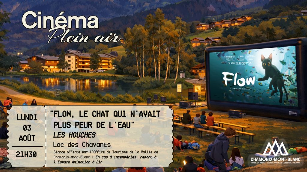 Ciné plein air « Flow, le chat qui n’avait plus peur de l’eau » Les Houches