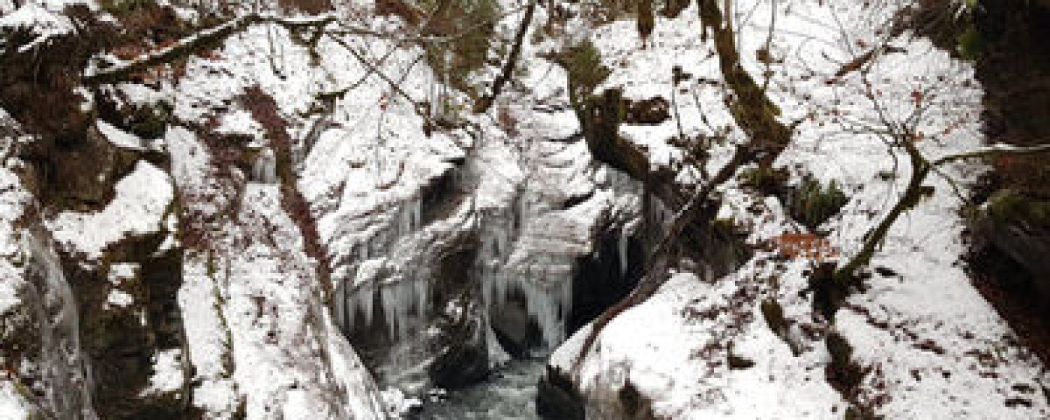 Un canyon complètement givré