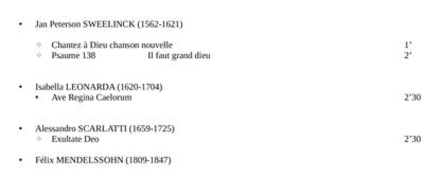 Programme concert du choeur Murmurations sous la direction de Blanche Latour Les Contamines Montjoie